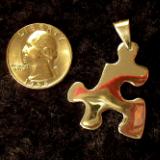 PUZZLE PIECE PENDANT (3M) 14kt GOLD