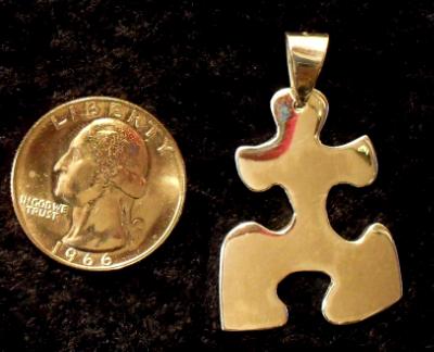 PUZZLE PIECE PENDANT (2F) 14kt GOLD