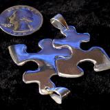 PUZZLE PIECE PENDANTS (3M, 2F) STERLING SILVER (PAIR)