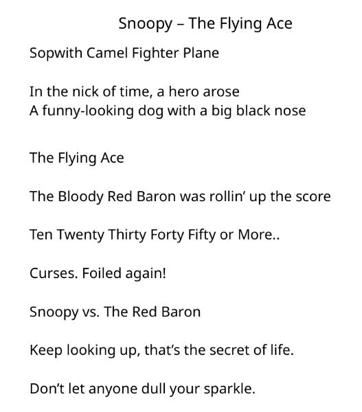 Snoopy The Flying Ace