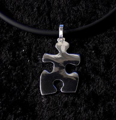 PUZZLE PIECE PENDANT (1F) STERLING SILVER PUZZLE PIECE PENDANT (1F) STERLING SILVER